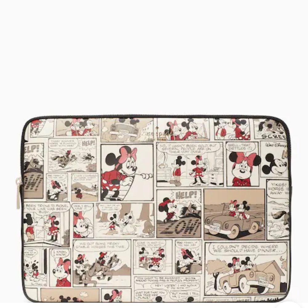 Kate Spade Disney X  Minnie  & Mickey Mouse Comic Universal Laptop Sleeve NWT - Picture 5 of 16
